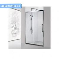 Откатная дверь DELTA (1200 х 2000), нержавеющая сталь, стекло прозрачное 8 мм, NPE6121